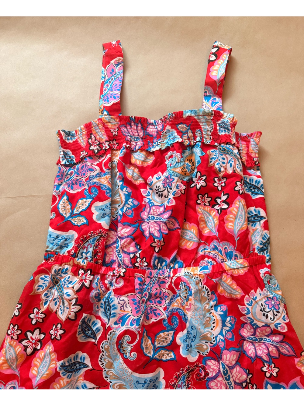 Talbots Red Floral Print dress 100% cotton